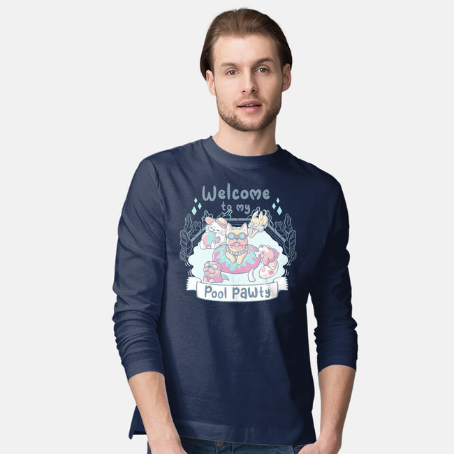 Pool Pawty Time-Mens-Long Sleeved-Tee-xMorfina