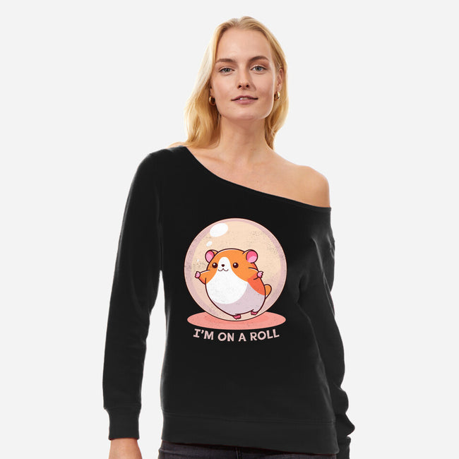 I'm On A Roll-Womens-Off Shoulder-Sweatshirt-fanfreak1