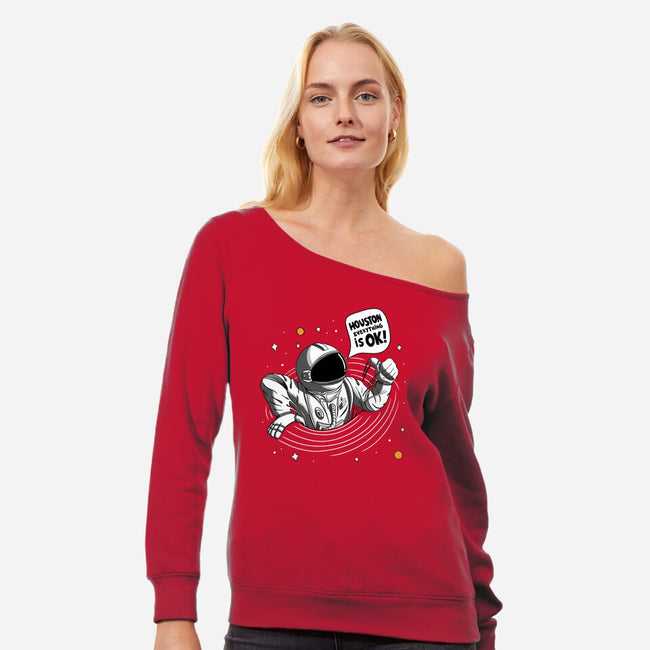 Houston Everything Is Ok-Womens-Off Shoulder-Sweatshirt-sachpica