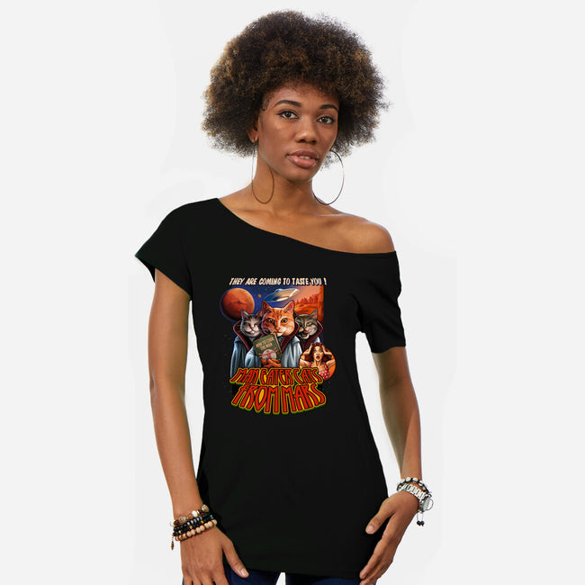 Cats From Mars-Womens-Off Shoulder-Tee-daobiwan