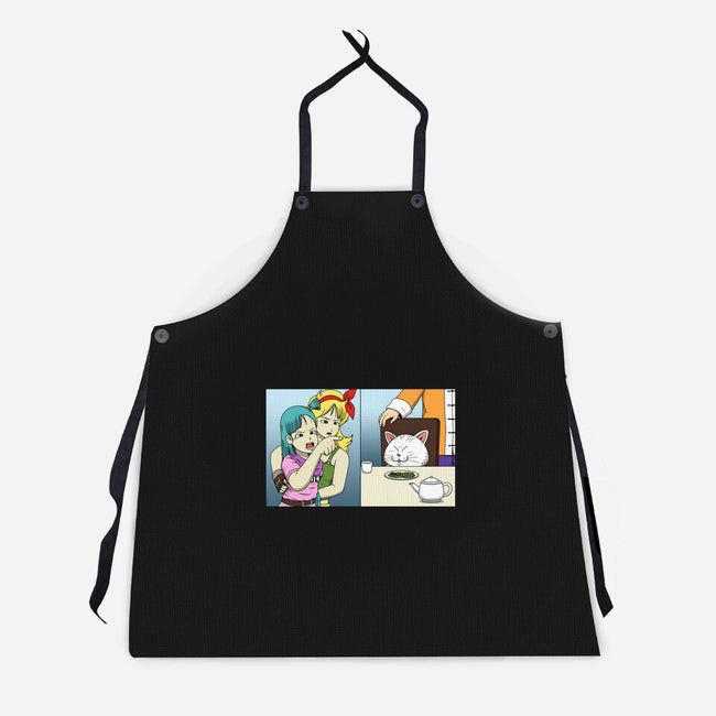 Girl Vs Cat-Unisex-Kitchen-Apron-pigboom