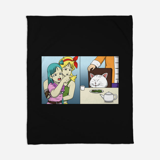 Girl Vs Cat-None-Fleece-Blanket-pigboom