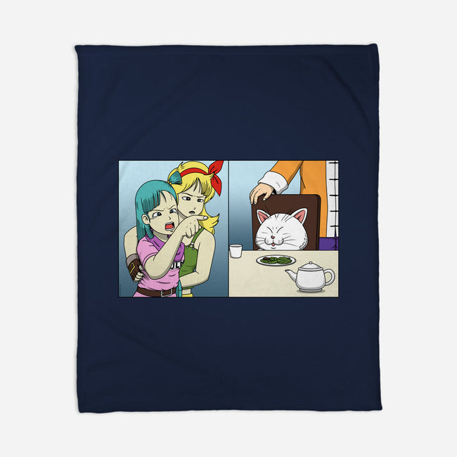 Girl Vs Cat-None-Fleece-Blanket-pigboom