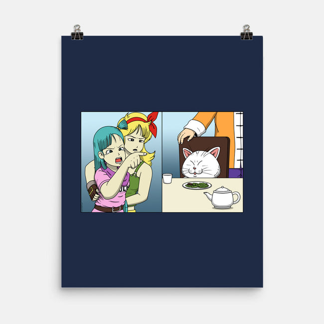 Girl Vs Cat-None-Matte-Poster-pigboom