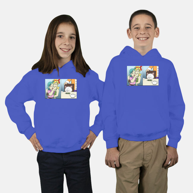 Girl Vs Cat-Youth-Pullover-Sweatshirt-pigboom