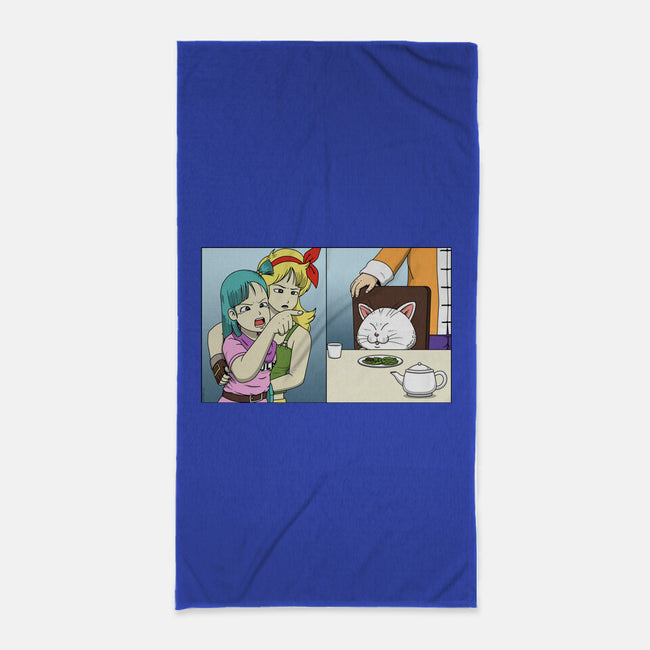 Girl Vs Cat-None-Beach-Towel-pigboom