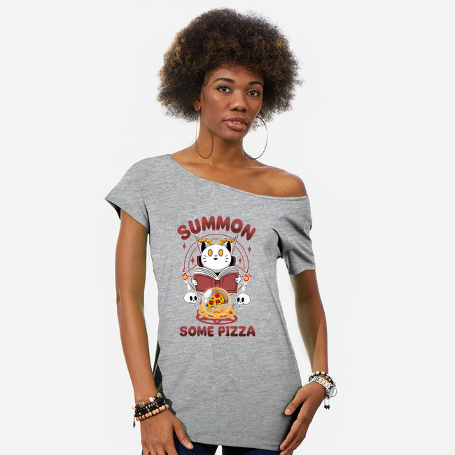 Summon Some Pizza-Womens-Off Shoulder-Tee-Tri haryadi