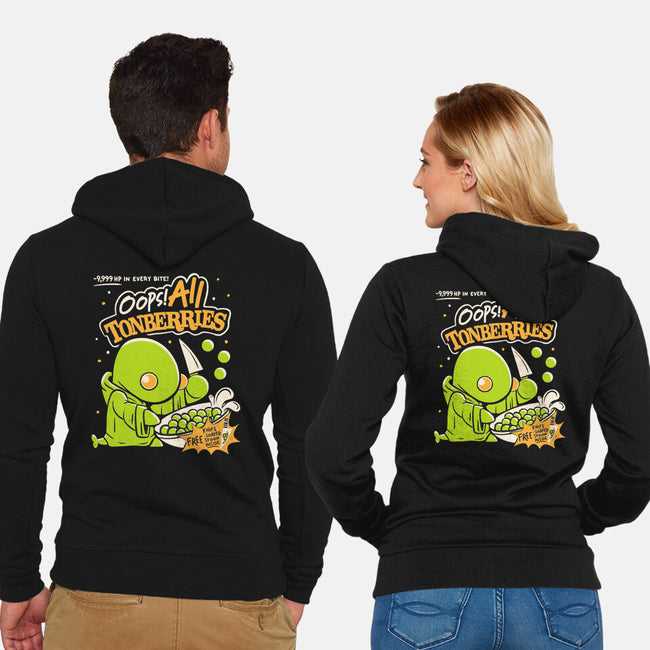 Oops! All Tonberries-Unisex-Zip-Up-Sweatshirt-Aarons Art Room