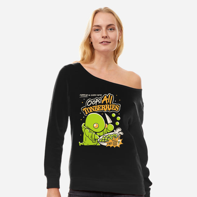 Oops! All Tonberries-Womens-Off Shoulder-Sweatshirt-Aarons Art Room