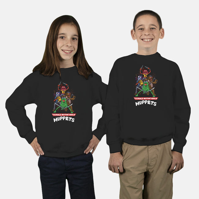 Teenage Mutant Ninja Muppets-Youth-Crew Neck-Sweatshirt-zascanauta