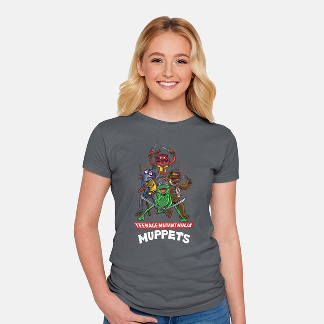 Teenage Mutant Ninja Muppets-Womens-Fitted-Tee-zascanauta