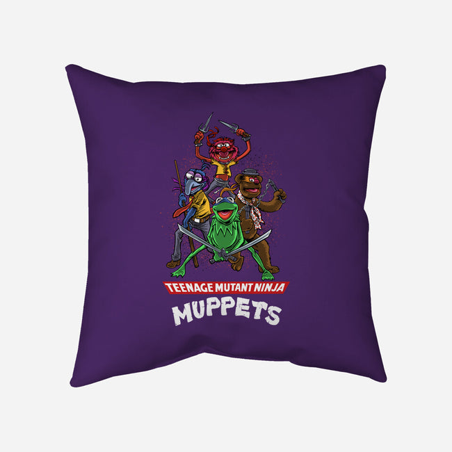 Teenage Mutant Ninja Muppets-None-Removable Cover-Throw Pillow-zascanauta