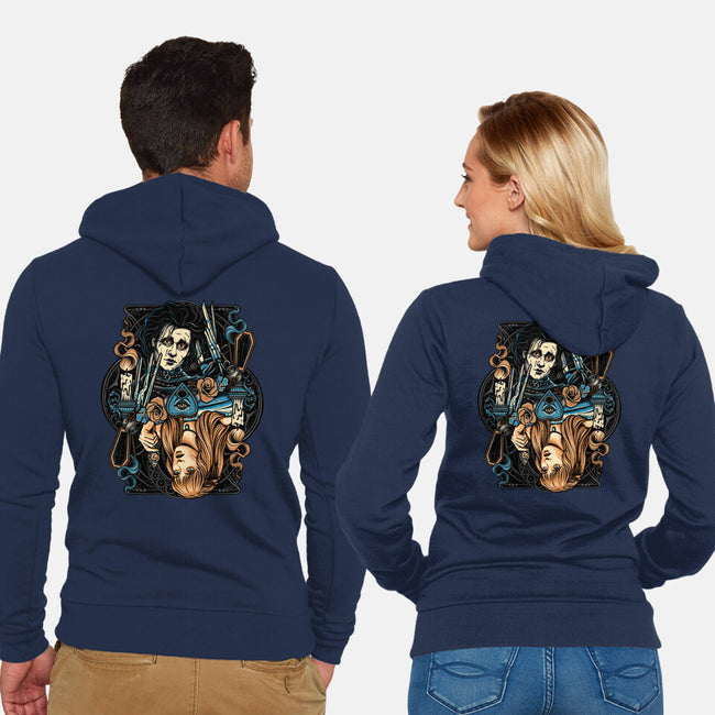 Scissorhands Duo-Unisex-Zip-Up-Sweatshirt-momma_gorilla