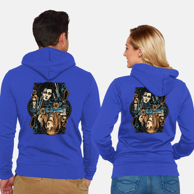 Scissorhands Duo-Unisex-Zip-Up-Sweatshirt-momma_gorilla