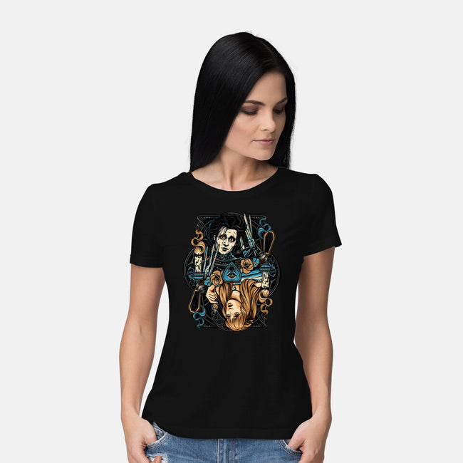 Scissorhands Duo-Womens-Basic-Tee-momma_gorilla