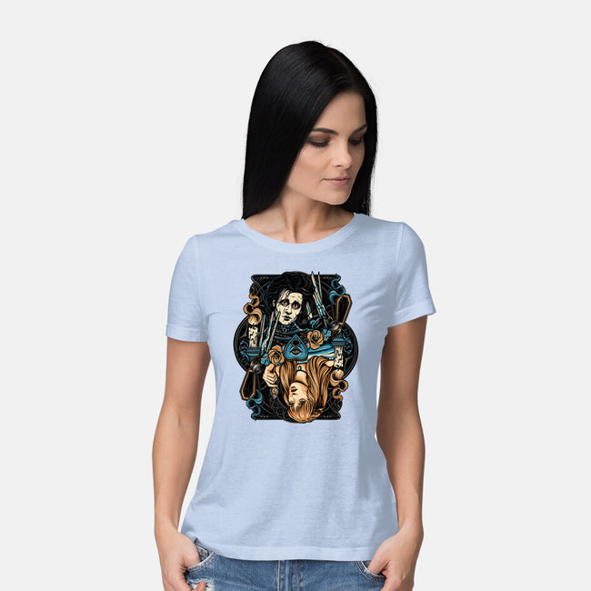 Scissorhands Duo-Womens-Basic-Tee-momma_gorilla