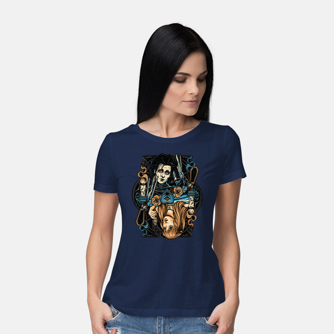 Scissorhands Duo-Womens-Basic-Tee-momma_gorilla