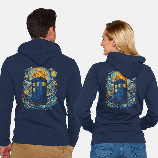 Starry Blue Box-Unisex-Zip-Up-Sweatshirt-kharmazero