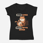 Nine Lives-Womens-V-Neck-Tee-tobefonseca