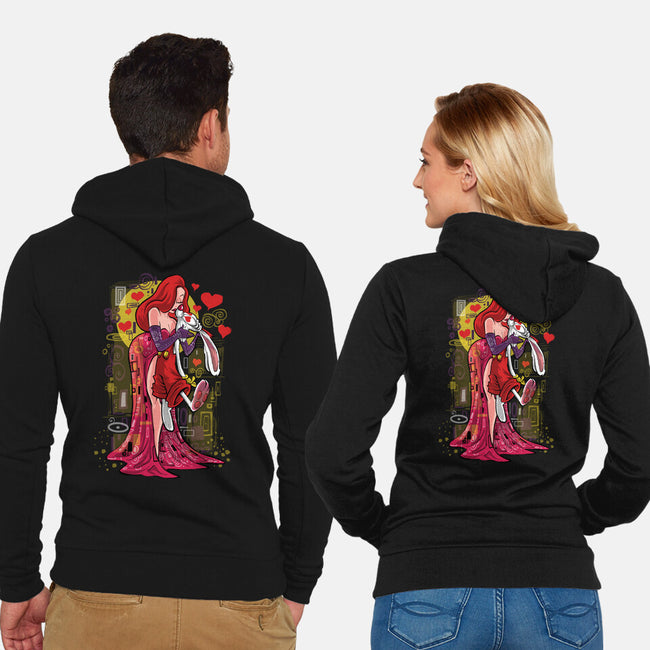 Animated Kiss-Unisex-Zip-Up-Sweatshirt-zascanauta