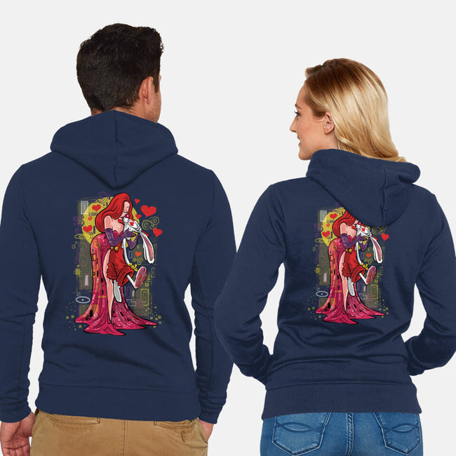 Animated Kiss-Unisex-Zip-Up-Sweatshirt-zascanauta