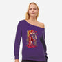 Animated Kiss-Womens-Off Shoulder-Sweatshirt-zascanauta