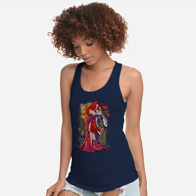 Animated Kiss-Womens-Racerback-Tank-zascanauta