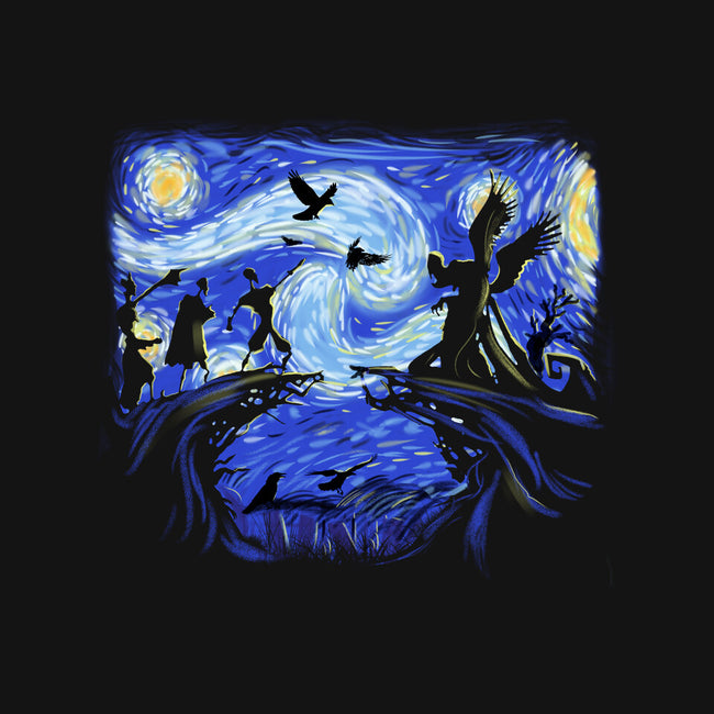 Deathly Hallow Starry Night-Womens-Fitted-Tee-fanfabio