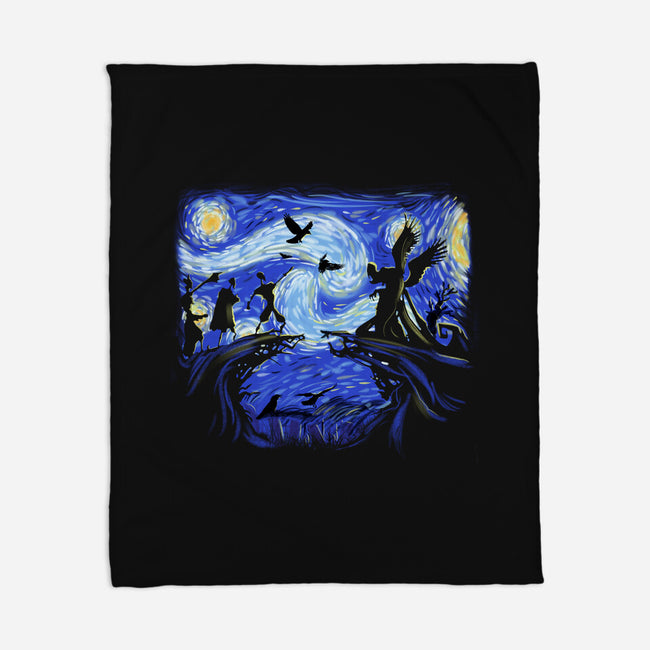 Deathly Hallow Starry Night-None-Fleece-Blanket-fanfabio