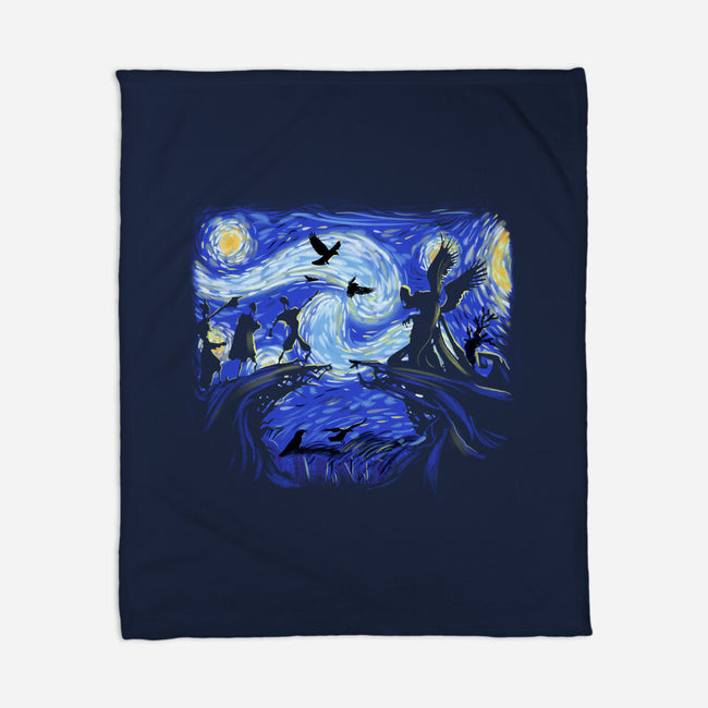 Deathly Hallow Starry Night-None-Fleece-Blanket-fanfabio