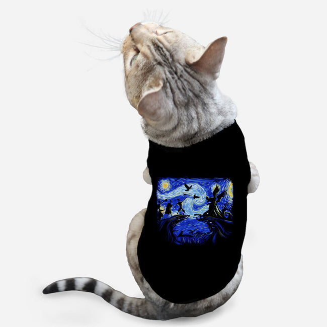 Deathly Hallow Starry Night-Cat-Basic-Pet Tank-fanfabio