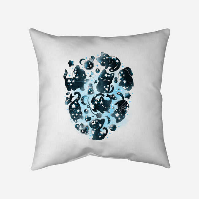 Black Cat Stars-None-Removable Cover-Throw Pillow-Vallina84