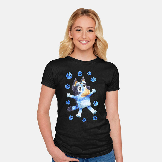 Dog Splash-Womens-Fitted-Tee-nickzzarto