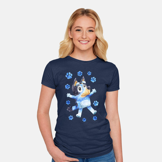 Dog Splash-Womens-Fitted-Tee-nickzzarto