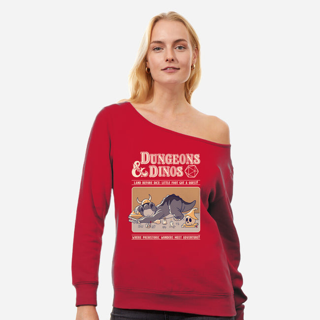 Dungeons & Dinos-Womens-Off Shoulder-Sweatshirt-leepianti