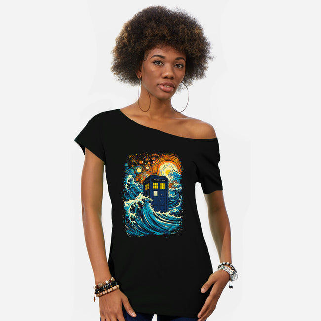 The Great Tardis-Womens-Off Shoulder-Tee-kharmazero