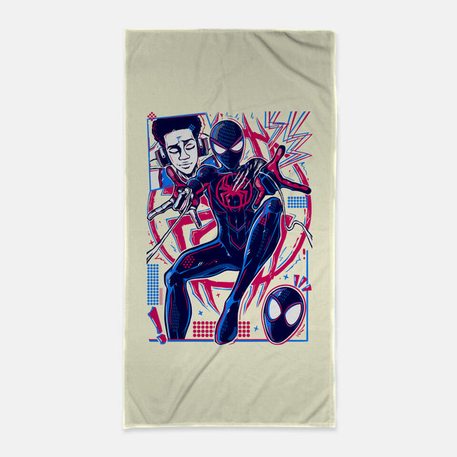 Spiderman Miles Morales-None-Beach-Towel-Panchi Art