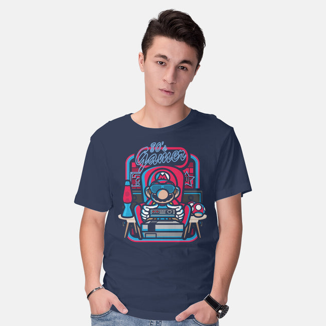 80s Gamer Room-Mens-Basic-Tee-jrberger