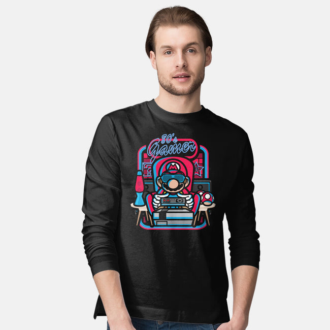 80s Gamer Room-Mens-Long Sleeved-Tee-jrberger