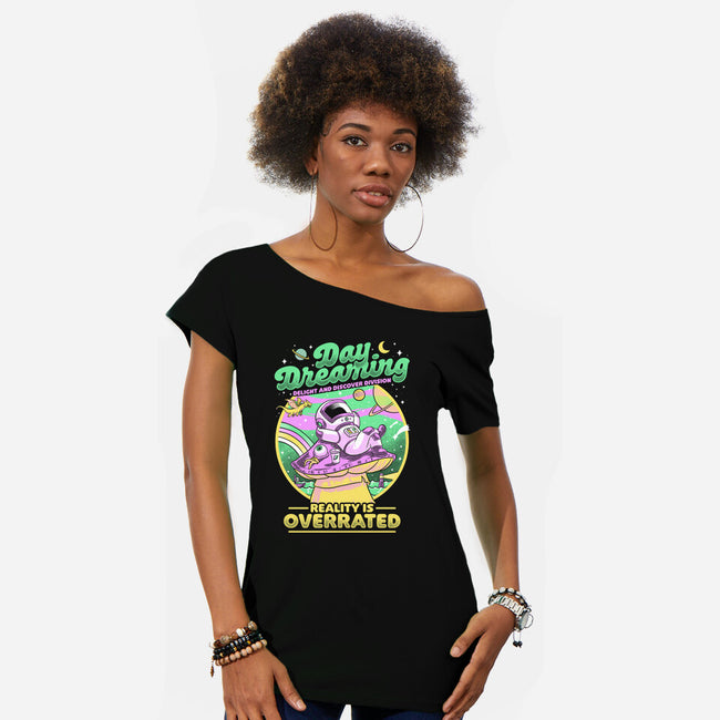 Daydream Astronaut-Womens-Off Shoulder-Tee-Studio Mootant