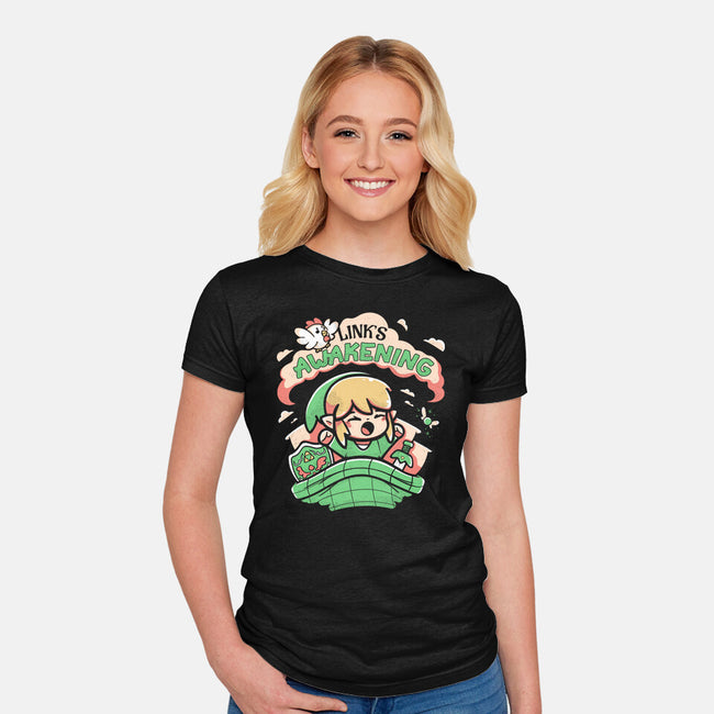 Link's Awakening-Womens-Fitted-Tee-Ca Mask