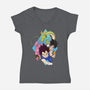 Dragon Ball Crew-Womens-V-Neck-Tee-MaxoArt