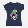 Dragon Ball Crew-Womens-V-Neck-Tee-MaxoArt