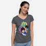 Dragon Ball Crew-Womens-V-Neck-Tee-MaxoArt