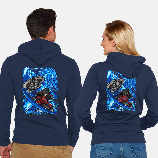 Blue Susanoo-Unisex-Zip-Up-Sweatshirt-alanside