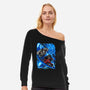 Blue Susanoo-Womens-Off Shoulder-Sweatshirt-alanside