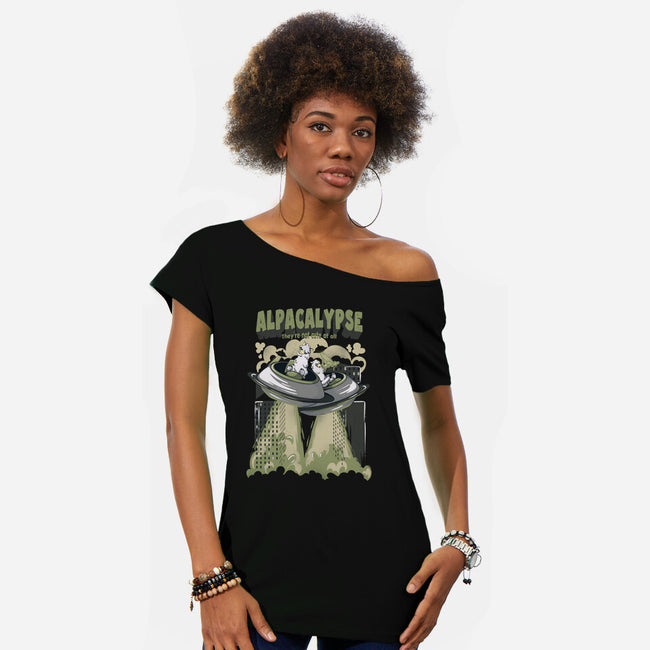 Alpacalypse-Womens-Off Shoulder-Tee-Claudia