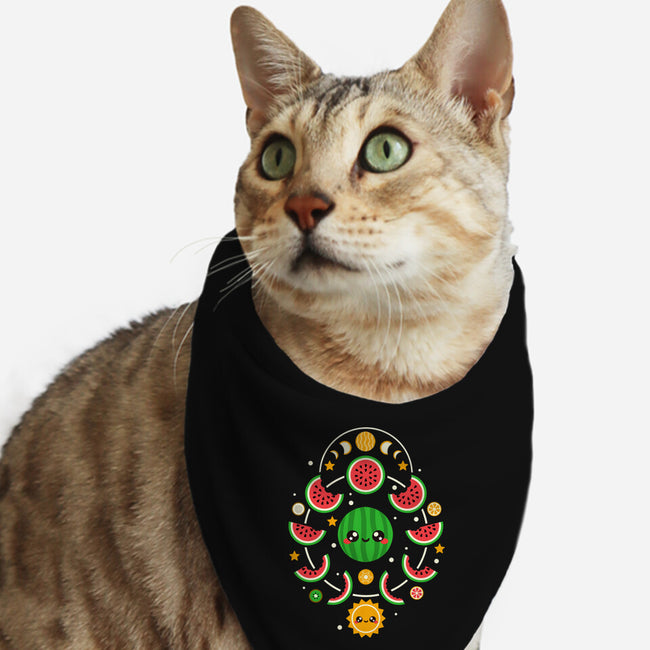 Watermelon Moon Phases-Cat-Bandana-Pet Collar-NemiMakeit