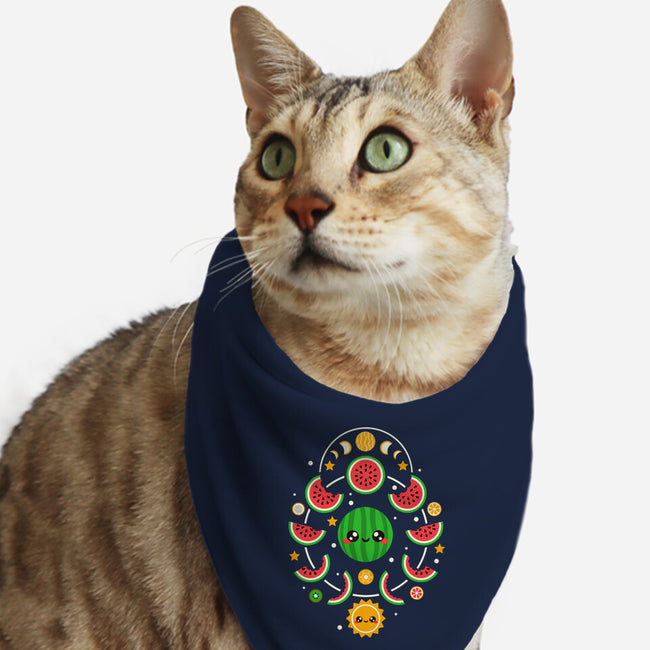 Watermelon Moon Phases-Cat-Bandana-Pet Collar-NemiMakeit