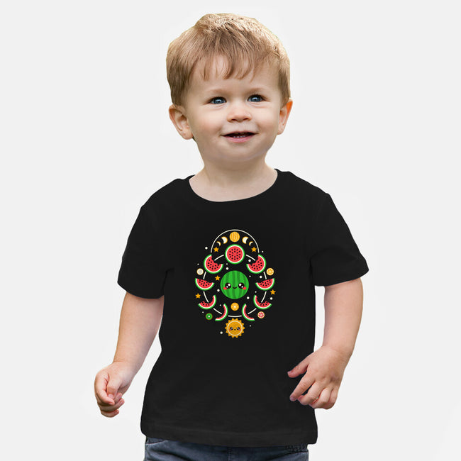 Watermelon Moon Phases-Baby-Basic-Tee-NemiMakeit